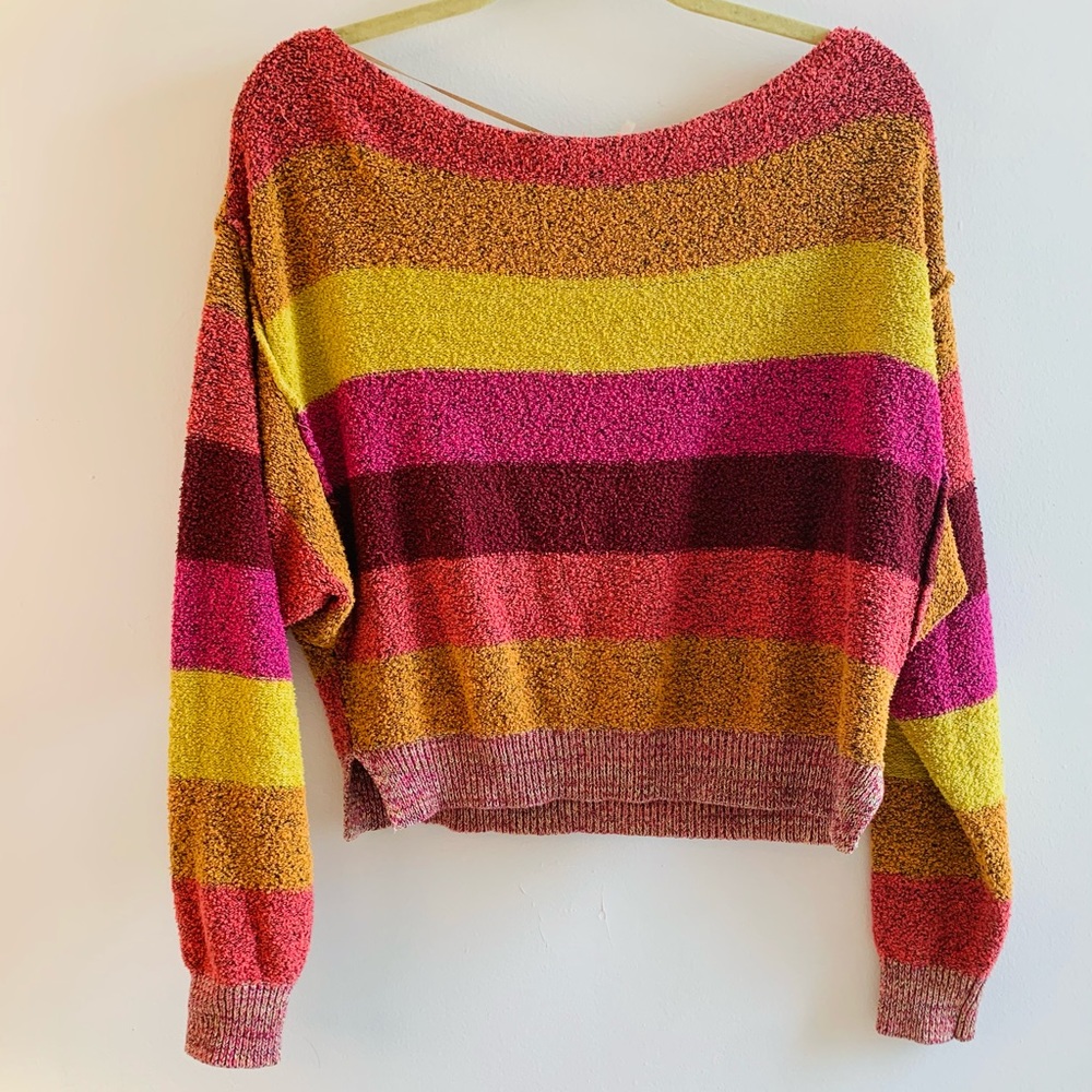 Free People Color Block Sweater